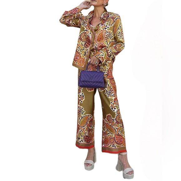 ZARA 2 Piece Satin Coord Paisley Set - Size M - Sold Out Everywhere! - Picture 6 of 6